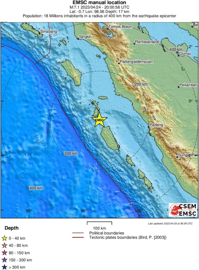 Cutremur Major Cu Magnitudinea De Grade In Indonezia Nord Vestul