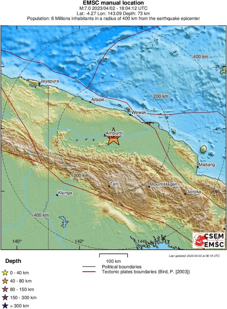 Cutremur Major Cu Magnitudinea De Grade In Papua Noua Guinee